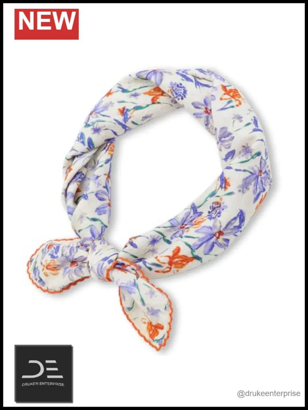 Floral Bandana Lightweight Head Scarf Multi-Use Cotton Scarf 20.8
